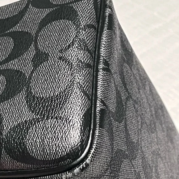 Coach Black Satchel with Signature Design - Picture 6 of 6